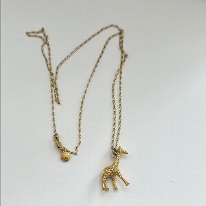 J. Crew Gold Giraffe Charm Necklace